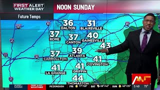 First Alert | Scattered rain and storms early Saturday; winter-like temps return Sunday