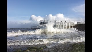 Cuxhaven in germany, before storm Herwart, Kugelbake, beach, hotels, harbour, industry,