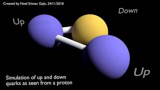 0001-0150 - (Simulation) Movement of up and down quarks in a proton