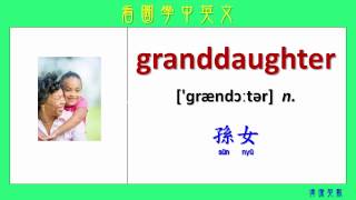 看圖學中英文 02 家庭成員 (Learning Chinese and English Vocabularies about family members)