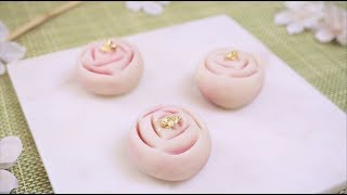 如何用豆沙做出玫瑰花 How to make wagashi