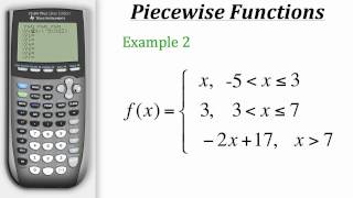 TI Calculator Tutorial: Graphing Piecewise Functions