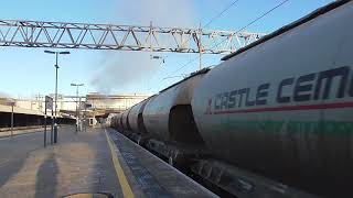 Stafford Railway Station 66308 GBRf passing P5 on 6M90 on 30th January 2025