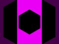 black hexagon magenta background scale up shorts