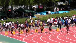 20150505　第１回堺市陸協記録会　中学男子　100m　T決勝　19組　コオセー　ヒー　カノンも走ってた？