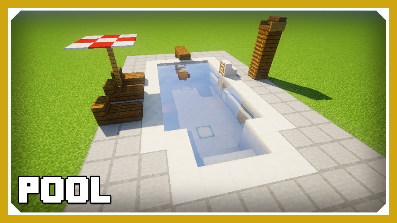 Minecraft How To Build A Pool Tutorial Easy Survival Minecraft Design