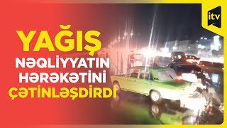 Hazırda Bakı-Sumqayıt yolunda hərəkət çətinləşib