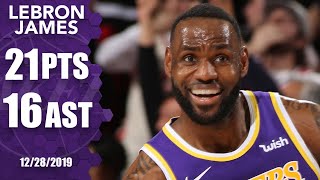 LeBron James puts up impressive double-double on road vs. Trail Blazers | 2019-20 NBA Highlights