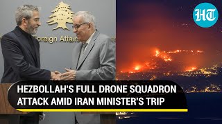 Hezbollah's First Full Drone Squadron Attack On Israel On Day Of Iran Minister's Lebanon Trip | Gaza
