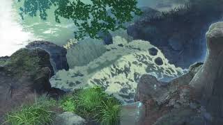 Relaxing By The Waterfall | The Garden of Words | Studio Ghibli Vibes