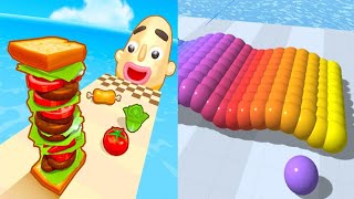 ✅ Sandwich Runner 🆚 Canvas Run - All Levels Gameplay Android iOS Ep 1