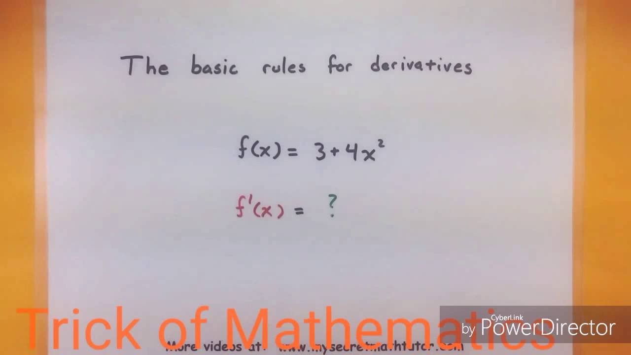 The Basic Rules Of Derivative-calculus - YouTube