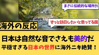 【海外の反応】日本は自然な音でさえも美的だ！平穏すぎる日本の世界に海外ニキ絶賛！