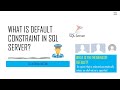 What Is Default Constraint In SQL Server?