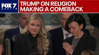 Trump claims religion making comeback, praises crime crackdown