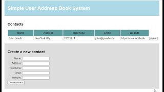Simple User Address Book System using JavaScript