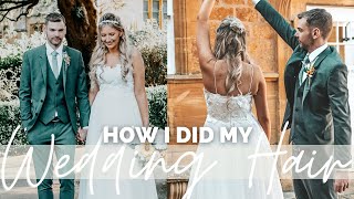 HOW I DID MY WEDDING HAIR | EASY HALF UP, HALF DOWN BRIDAL HAIR TUTORIAL