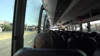 ON BOARD GREYHOUND PREVOST X3 BUS 86665 ENTERING BOSTON MA