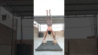 accident ! hspu | deep handstand pushup | calisthenics | #trending #shorts #fitness #viral #pushups