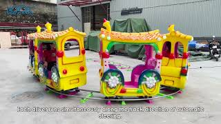 EPARK Track My Train 14 seats Amusement Park Rides Children Outdoor Kids Train Track Electric Train