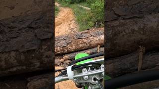 Log Hopping On The KLX #dirtbike #enduro #offroad  #klx140rf #trailriding