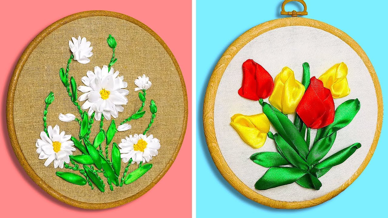 25 Lovely Ribbon Embroidery Ideas Youtube