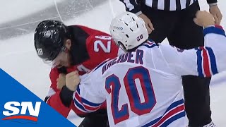 Chris Kreider, Damon Severson Open Rangers Vs. Devils With Early Fight