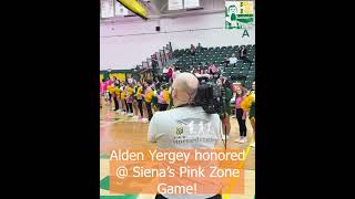 Alden Yergey Honored @ Siena Basketball's Pink Zone Game!