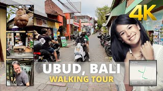 A Quiet and Picturesque street in Ubud Bali Indonesia | 4K VIRTUAL WALKING TOUR | Ubud Bali 2022