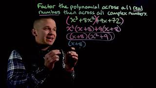 Factor a Polynomial over all real numbers AND complex numbers #factoring