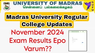 Madras University Regular Affiliated November 2024 Results Information 👍