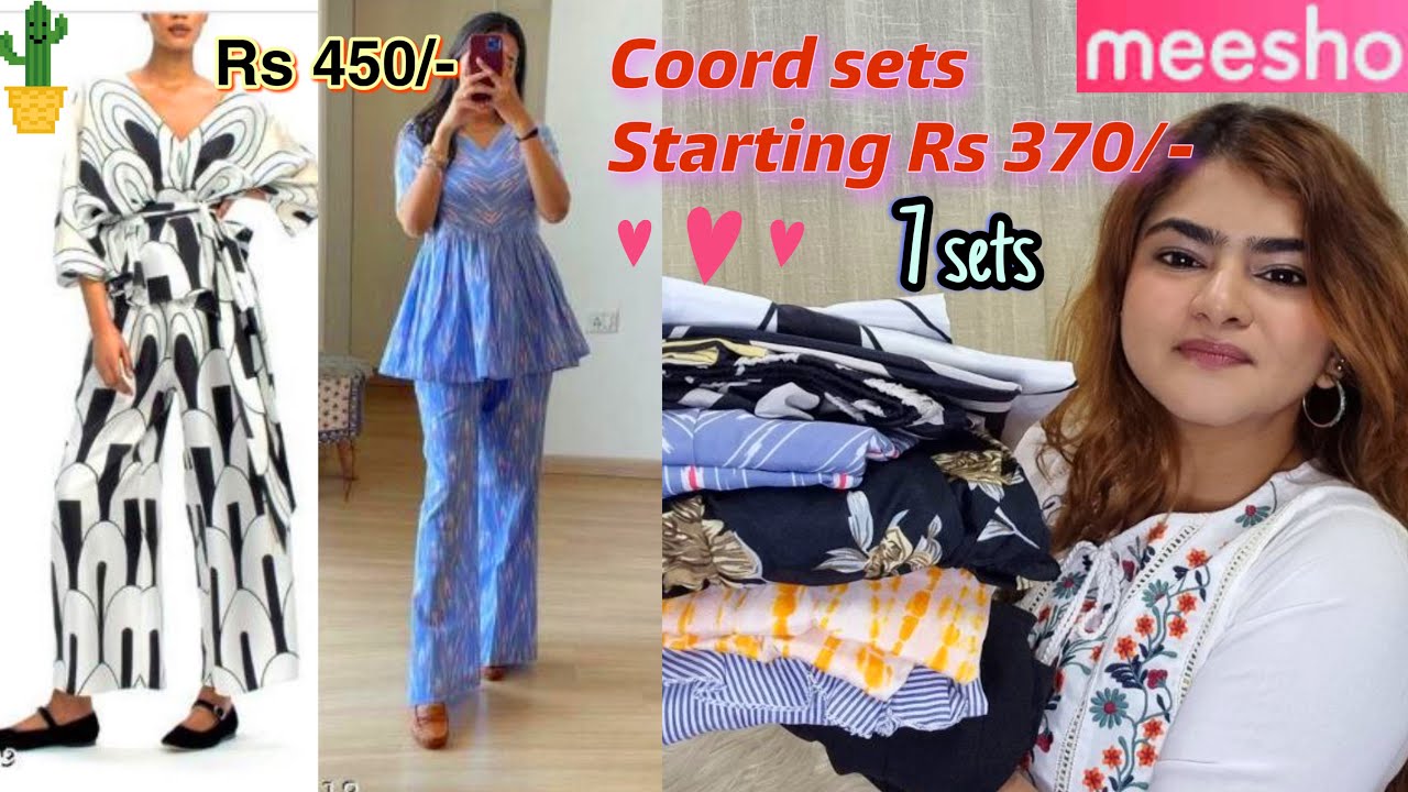 Meesho Co Ord Set Haul Starting Rs 370 Only Try On Haul Youtube