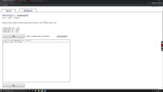 CodingBat Java Warmup -1: makes10