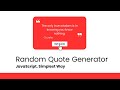 How to Build a Random Quote Generator using JavaScript | Beginner JavaScript Project