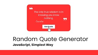 How to Build a Random Quote Generator using JavaScript | Beginner JavaScript Project