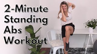 2 Minute Standing Abs Core Workout | Working From Home Exercise