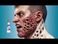 deep cleaning animation asmr removing ticks maggots and insects from a man s face