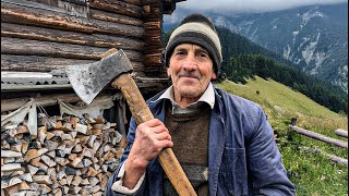 The difficult lonely life of a 78-year-old grandfather on the top of a mountain