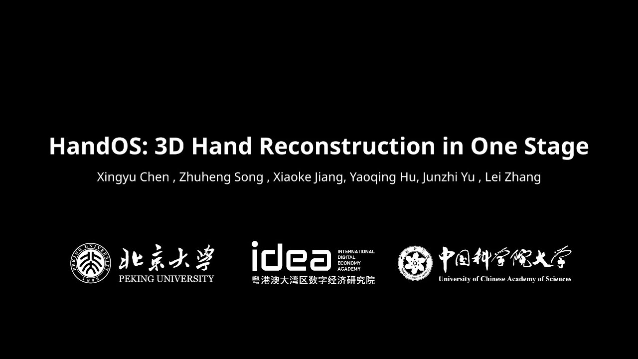Cvpr 25 Handos 3d Hand Reconstruction In One Stage Youtube