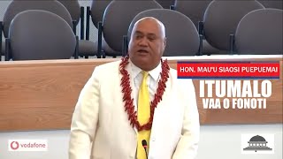 Lauga Faataupou - Faipule Itumalo Vaa o Fonoti (20.09.2021)