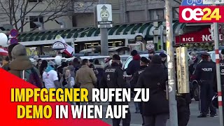 Viel Polizeipräsenz auf Impfgegner-Demo