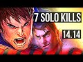 GAREN vs JAYCE (TOP) | 7 solo kills, 41k DMG, 17/3/5, Legendary, 600+ games | EUW Master | 14.14