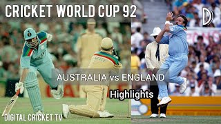 CRICKET WORLD CUP 92 / AUSTRALIA vs ENGLAND / 18th Match / Highlights / DIGITAL CRICKET TV