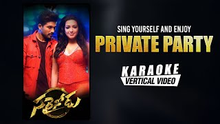 Private Party - Karaoke | Sarrainodu | Allu Arjun, Catherine Tresa | SS Thaman | Krishna Chaitanya