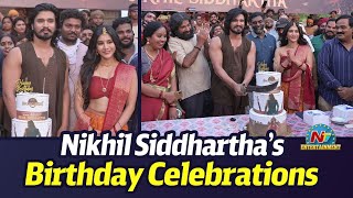 Hero Nikhil Siddhartha's Birthday Celebrations On Swayambhu Movie Sets | Nabha Natesh || @NTVENT