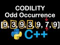 Odd Occurrence Array in Python and C++ Codility Solutions Lesson 2