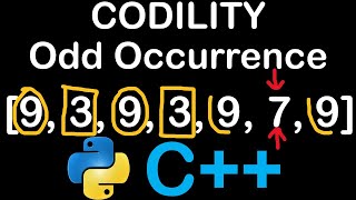 Odd Occurrence Array in Python and C++ Codility Solutions Lesson 2