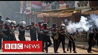 Army in Myanmar shoot dead “at least 18 peaceful protesters” - BBC News