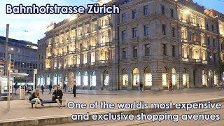 Bahnhofstrasse Zürich SWITZERLAND | Walking in one of the World's Most EXPENSIVE Shopping Avenues