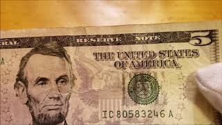 2nd Print Ink Error $5 Bill - Searching Pocket Change for Profit